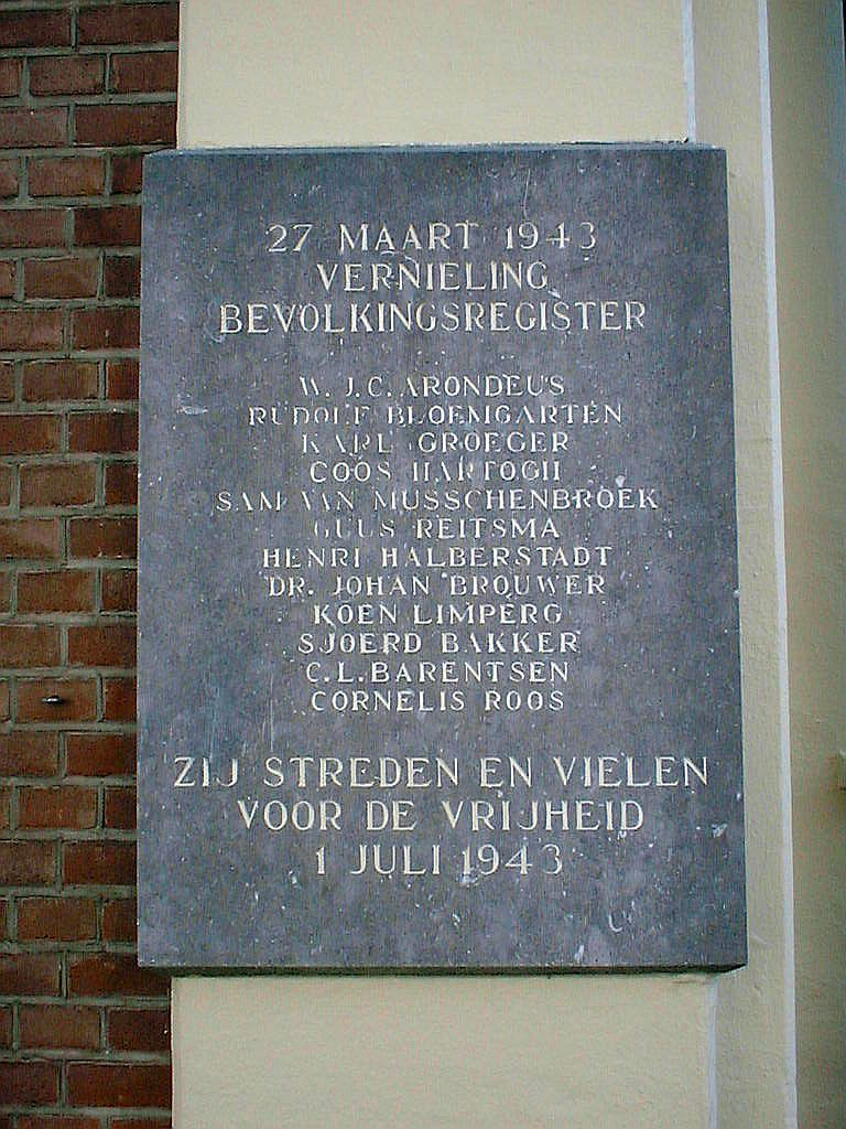 Plantage Kerklaan - Monument Vernieling Bevolkingsregister - Amsterdam