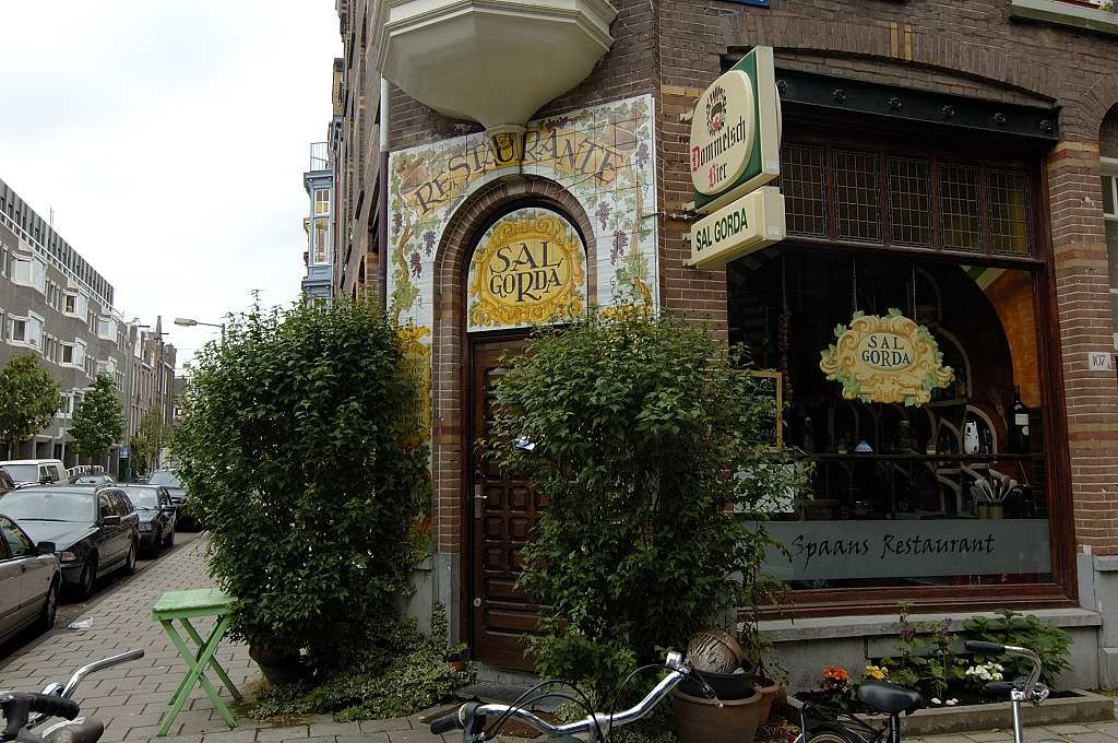 Banstraat - Hoek van Breestraat - Spaans restaurant Sal Gorda - Amsterdam