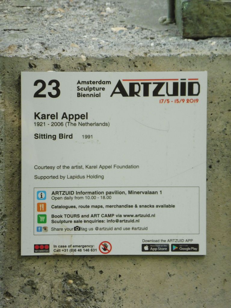 ArtZuid 2019 - Karel Appel - Sitting Bird - Amsterdam